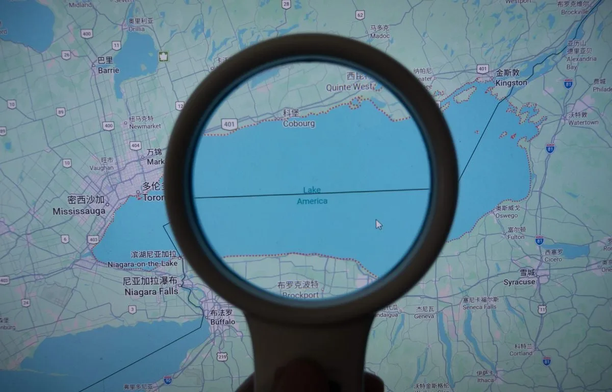 ETATS-UNIS : SUR GOOGLE MAPS, LE LAC ONTARIO A BIEN CHANGÉ DE NOM COMME LE VEUT TRUMP