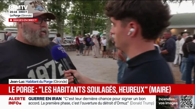 RETOUR DES HABITANTS APRÈS LES INCENDIES EN GIRONDE: « ÇA FAIT DU BIEN DE SE DIRE QUE TOUT LE MONDE EST LÀ », RACONTE UN HABITANT DU PORGE