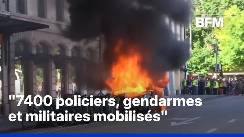 G7 À ÉVIAN: UNE MANIFESTATION SOUS HAUTE SURVEILLANCE EST EN COURS À GENÈVE EN SUISSE