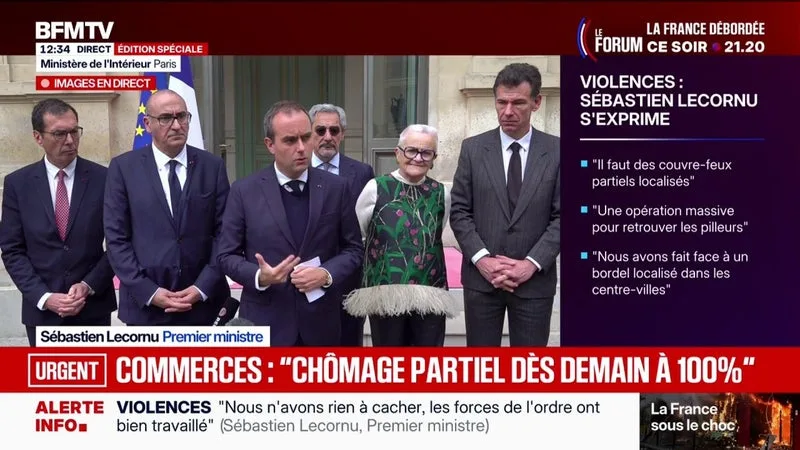 VIOLENCES ET PILLAGES: « UNE OPÉRATION JUDICIAIRE MASSIVE DÉMARRE », ANNONCE SÉBASTIEN LECORNU