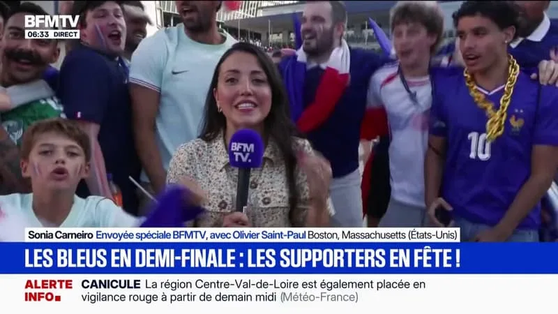 FRANCE-MAROC: LES SUPPORTERS FÊTENT LA VICTOIRE DES BLEUS À LA SORTIE DU STADE DE BOSTON