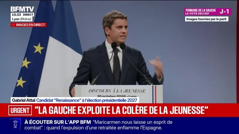 « PENDANT QUE L’EXTRÊME GAUCHE EXPLOITE LA COLÈRE DE LA JEUNESSE, L’EXTRÊME DROITE SE FROTTE LES MAINS », DÉCLARE GABRIEL ATTAL, CANDIDAT « RENAISSANCE » À LA PRÉSIDENTIELLE, EN MEETING À LYON