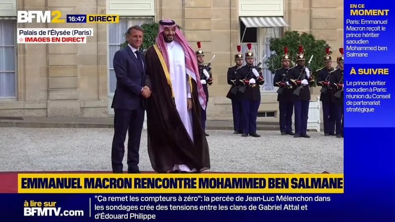 EMMANUEL MACRON REÇOIT LE PRINCE SAOUDIEN MOHAMMED BEN SALMANE À L’ÉLYSÉE