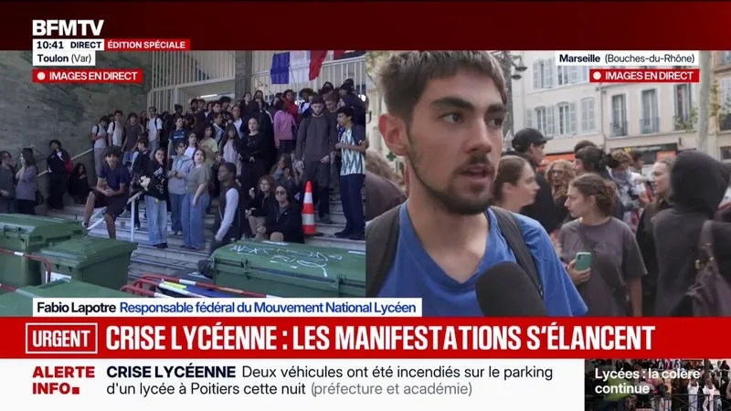 COLÈRE DES LYCÉENS: « ON EST LÀ POUR MAINTENIR LA PRESSION », AFFIRME FABIO LAPOTRE, RESPONSABLE FÉDÉRAL DU MOUVEMENT NATIONAL LYCÉEN