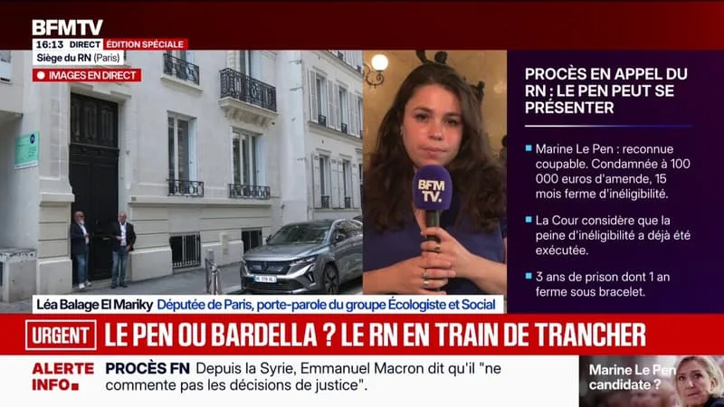 PROCÈS EN APPEL DU RN: POUR LÉA BALAGE EL MARIKY, DÉPUTÉE ÉCOLOGISTE ET SOCIAL, LA CULPABILITÉ DE MARINE LE PEN EST « ACTÉE »