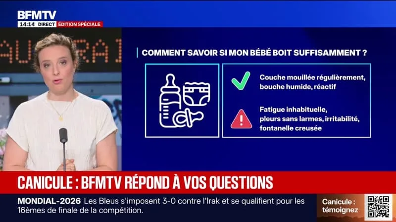 LA CANICULE PEUT-ELLE PROVOQUER DE LA FIÈVRE? COMMENT SAVOIR SI SON BÉBÉ A BU SUFFISAMMENT D’EAU? BFMTV RÉPOND À VOS QUESTIONS
