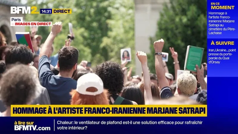 DERNIER HOMMAGE À L’ARTISTE MARJANE SATRAPI AU PÈRE LACHAISE