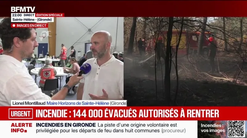 « C’EST UN SOULAGEMENT TRÈS FORT »: LE MAIRE DE SAINTE-HÉLÈNE (GIRONDE) RÉAGIT AU RETOUR DE SES ADMINISTRÉS, ÉVACUÉS À CAUSE DE L’INCENDIE