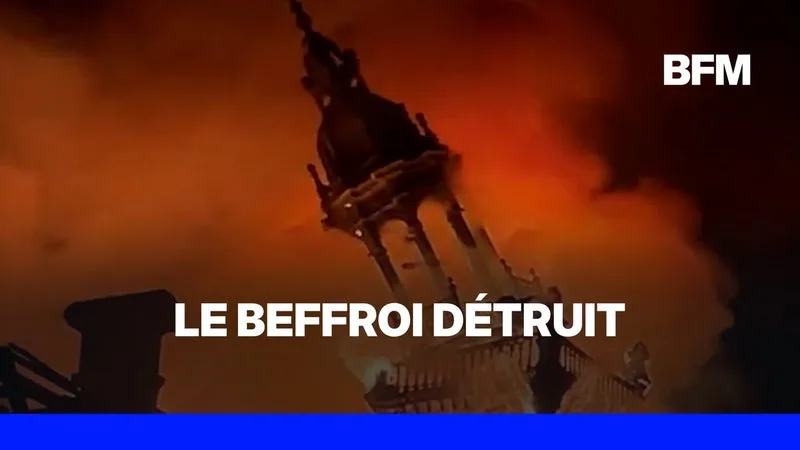 LE BEFFROI DE LA MAIRIE DE LIMOGES, EN FLAMMES, S’EST EFFONDRÉ