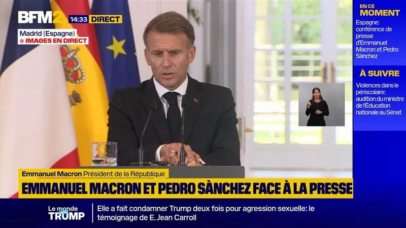 ÉCRITS ANTISÉMITES ATTRIBUÉS À JORDAN BARDELLA PAR MEDIAPART: « DES PROPOS GRAVISSISIMES ET INACCEPTABLES », RÉAGIT EMMANUEL MACRON QUI APPELLE LE RN À « CLAFIFIER »