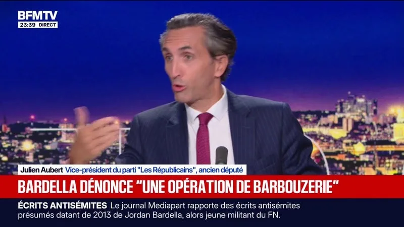ÉCRITS ANTISÉMITES ATTRIBUÉS À JORDAN BARDELLA: « S’ILS ÉTAIENT VRAIS, IL DEVRAIT DÉMISSIONNER », EXPLIQUE JULIEN AUBERT, VICE-PRÉSIDENT DU PARTI « LES RÉPUBLICAINS »
