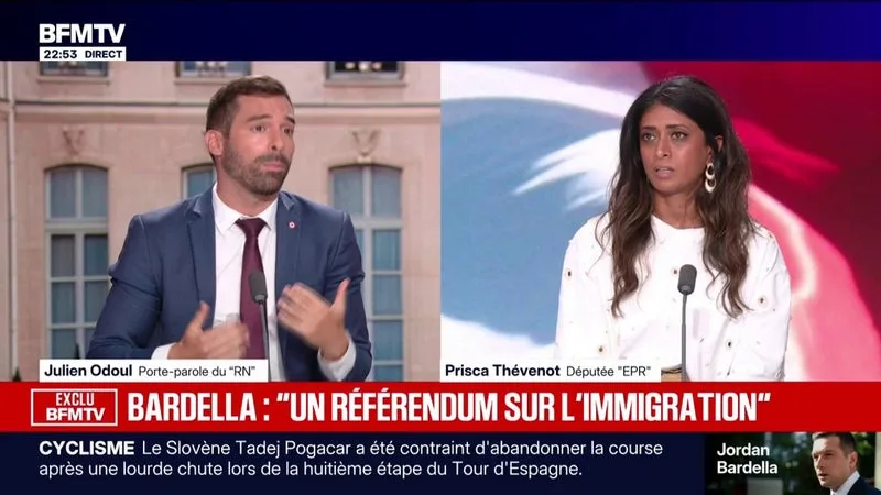 RÉFÉRENDUM SUR L’IMMIGRATION PROPOSÉ PAR LE RN: « ON VOTERA SUR UN PROJET DE LOI », EXPLIQUE JULIEN ODOUL, PORTE-PAROLE DU PARTI