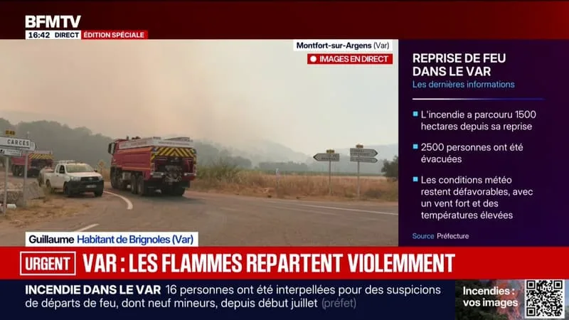 « C’EST CATASTROPHIQUE »: ALORS QUE LE FEU EST FIXÉ EN GIRONDE, LES FLAMMES REPARTENT VIOLEMMENT DANS LE VAR