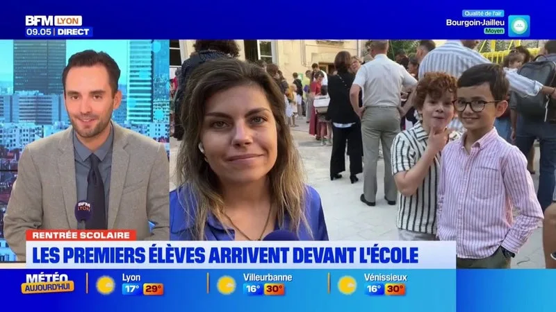 LYON : LES PREMIERS ÉLÈVES ARRIVENT DEVANT L’ÉCOLE