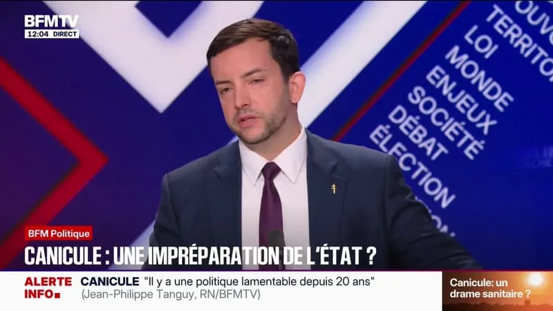 CANICULE: JEAN-PHILIPPE TANGUY, ESTIME QUE LES 30.000 CLIMATISEURS PROMIS POUR LES HÔPITAUX « NE SUFFIRONT PAS » MAIS QUE « TOUT EST BON À PRENDRE »