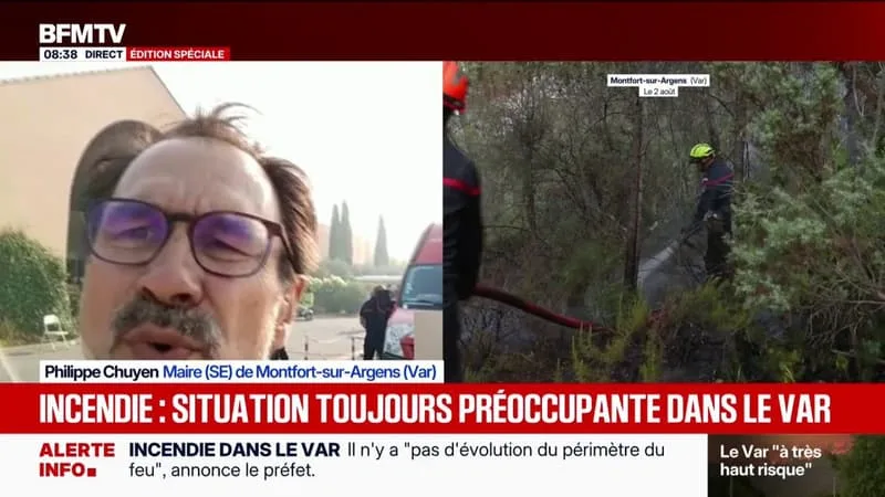 INCENDIE DANS LE VAR: LE MAIRE DE MONTFORT-SUR-ARGENS INDIQUE QUE DES HABITANTS ONT PU « RÉINTÉGRER LEUR FOYER HIER SOIR »