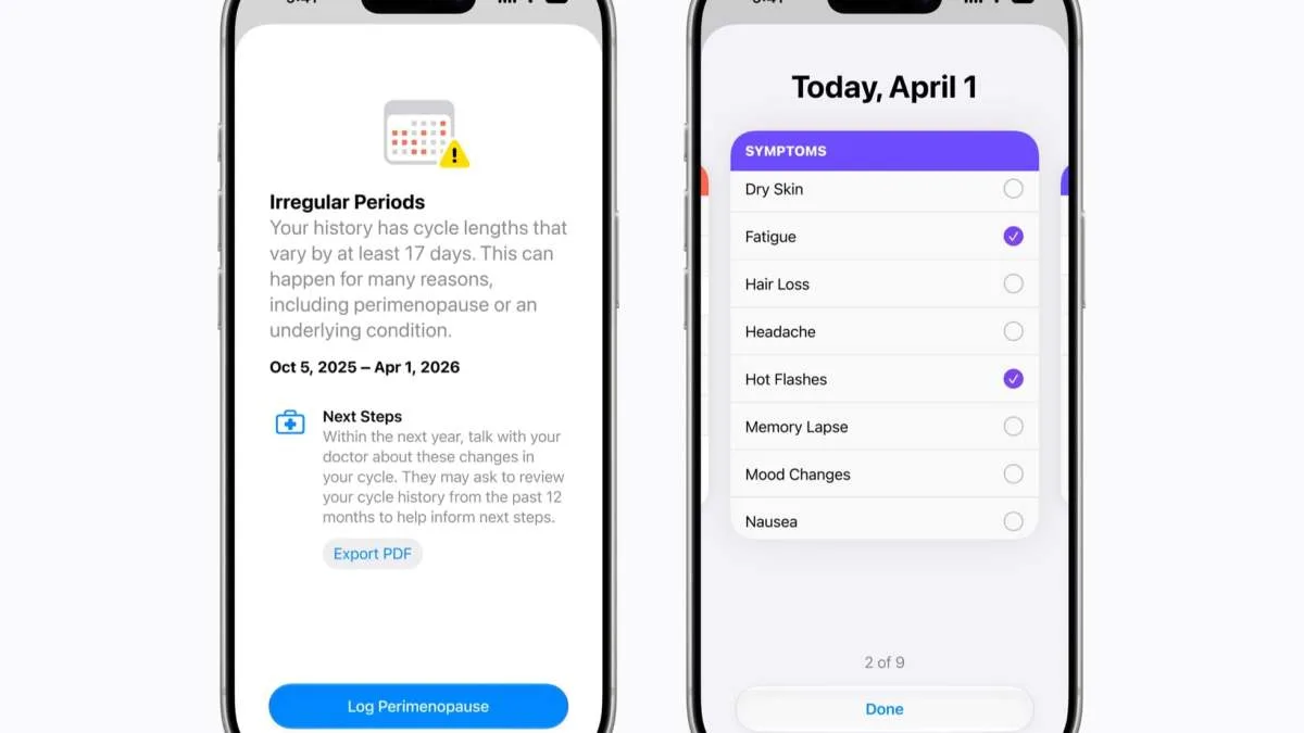 FATIGUE, BOUFFÉES DE CHALEUR, CYCLES IRRÉGULIERS : VOTRE IPHONE SOUS IOS 27 POURRA BIENTÔT VOUS ALERTER SUR LES PREMIERS SIGNES DE LA MÉNOPAUSE