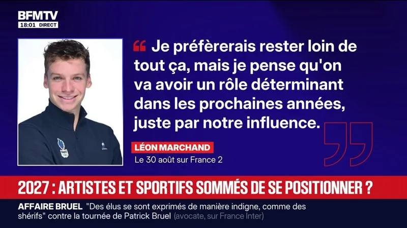 LÉON MARCHAND CRITIQUÉ POUR AVOIR REFUSÉ DE PRENDRE POSITION POLITIQUEMENT: « ON NE S’ATTENDAIT PAS À UNE TELLE VIOLENCE », DÉCLARE CÉDRIC CALLIER, JOURNALISTE À SPORT24 ET AU FIGARO