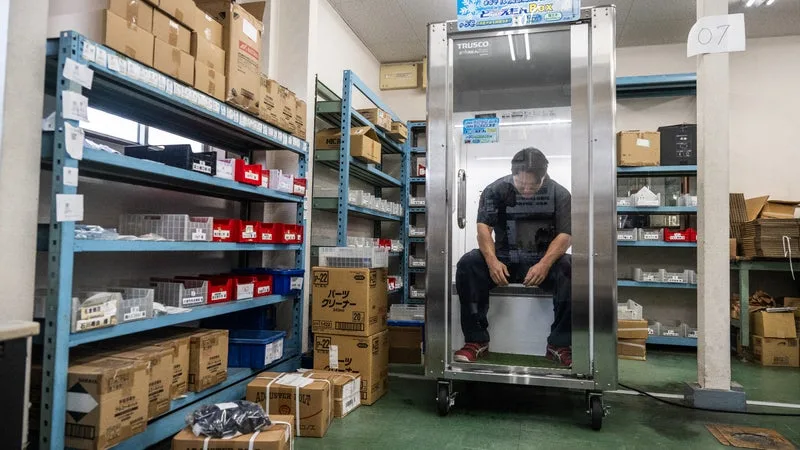 « EN DEUX MINUTES, ÇA A SUFFI POUR FAIRE SÉCHER TOUTE MA TRANSPIRATION »: POUR SOULAGER LEURS SALARIÉS FACE AUX CANICULES, DES ENTREPRISES JAPONAISES INSTALLENT DES RÉFRIGÉRATEURS POUR HUMAINS