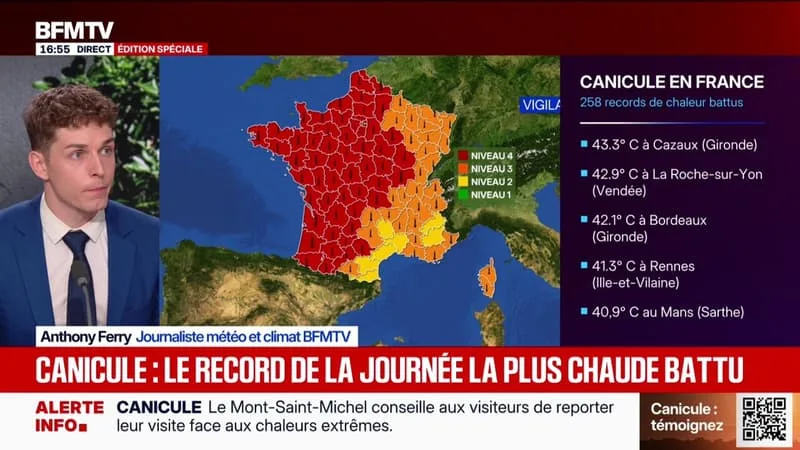 CANICULE: LA FRANCE CONNAÎT DES TEMPÉRATURES PLUS CHAUDES QUE 98% DU RESTE DE LA PLANÈTE