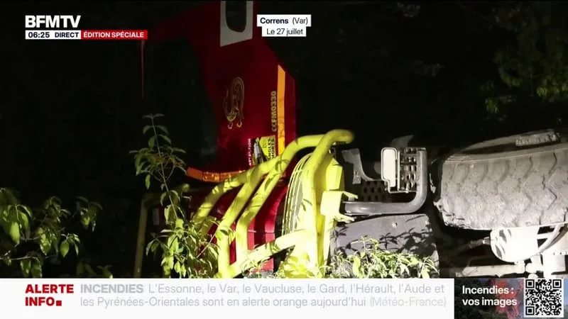 UN CAMION-CITERNE SE RENVERSE DANS LE VAR, QUATRE POMPIERS BLESSÉS