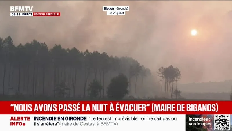 INCENDIE DANS LES LANDES: LE FEU « MIEUX CONTENU MAIS PAS FIXÉ », 3.600 HECTARES PARCOURUS