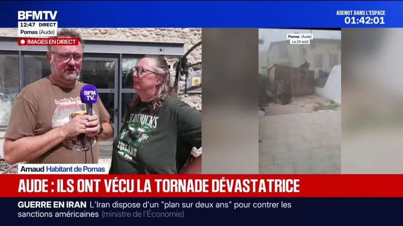 TORNADE DANS L’AUDE: « ON A BEAUCOUP DE DÉGÂTS », TÉMOIGNE CET HABITANT DE POMAS