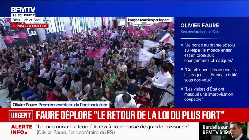 « NOUS DEVONS DES EXCUSES À LA JEUNESSE », DÉCLARE OLIVIER FAURE, PREMIER SECRÉTAIRE DU PS