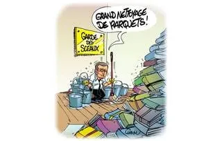 LE DESSIN DE CHAUNU : LE MINISTRE DE LA JUSTICE MENACE DE FAIRE LE MÉNAGE