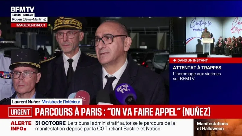 GRENADE LANCÉE PRÈS D’ENFANTS À ROUEN: « POUR MOI, L’ACTION ÉTAIT PROPORTIONNÉE », AFFIRME LAURENT NUÑEZ QUI EXPRIME SES REGRETS ENVERS LA MÈRE DE FAMILLE