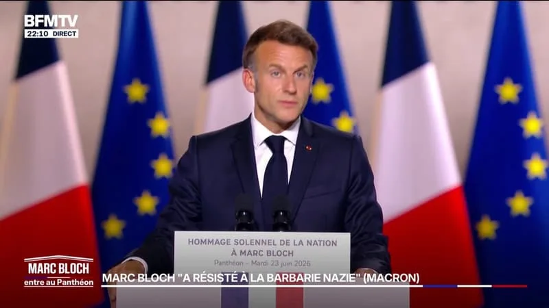 ENTRÉE DE MARC BLOCH AU PANTHÉON: « MARC BLOCH A RÉSISTÉ À LA BARBARIE NAZIE », RAPPELLE EMMANUEL MACRON