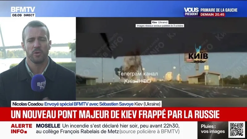 UKRAINE: CE QUE L’ON SAIT DES FRAPPES RUSSES QUI ONT ENDOMMAGÉ UN PONT MAJEUR DE KIEV
