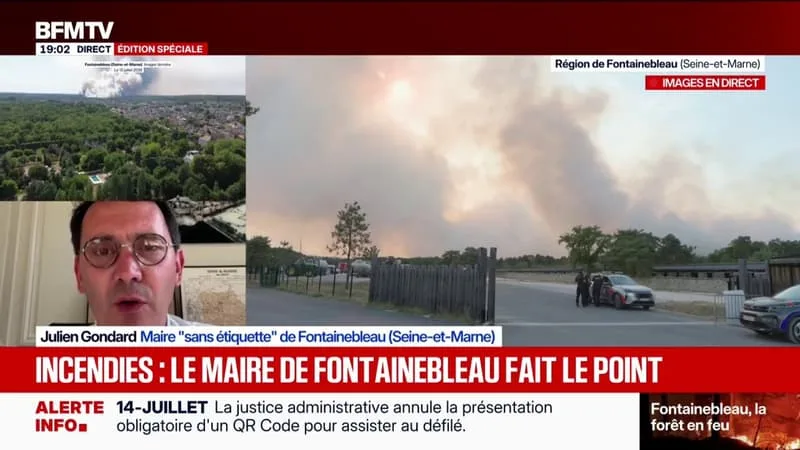 INCENDIE À FONTAINEBLEAU: LE MAIRE DE LA VILLE INDIQUE QU’UNE ÉCOLE ET UN STADE ONT ÉTÉ ÉVACUÉS « PAR PRÉCAUTION »