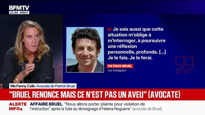 ANNULATION DE LA TOURNÉE DE PATRICK BRUEL: « EN AUCUN CAS, LA RENONCIATION DE CES CONCERTS EST UN AVEU », DÉCLARE MAÎTRE FANNY COLIN, AVOCATE DE PATRICK BRUEL