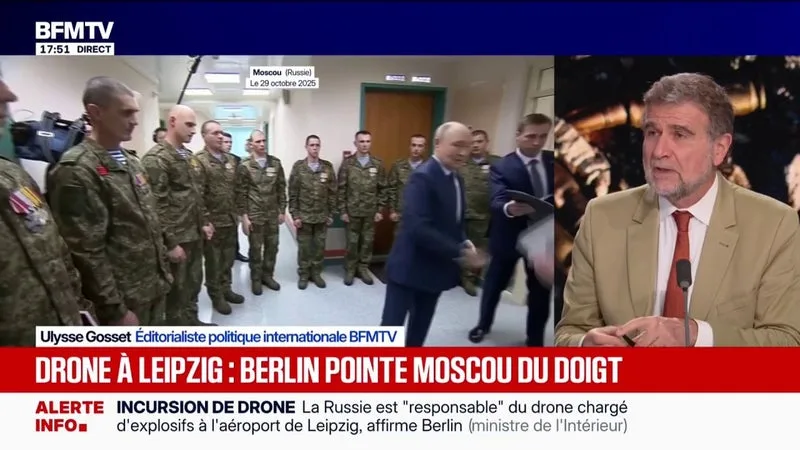 DRONE À L’AÉROPORT DE LEIPZIG: LA RUSSIE « RESPONSABLE » DU DRONE CHARGÉ D’EXPLOSIFS, AFFIRME BERLIN