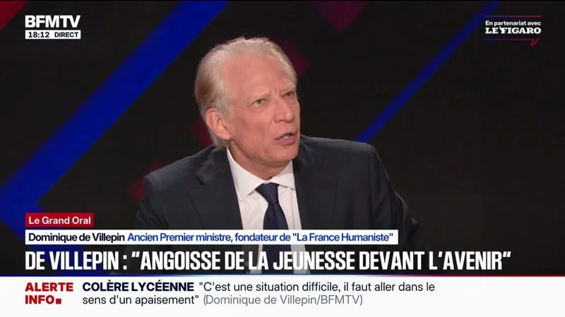 MOBILISATION LYCÉENNE: « IL Y A UN PROBLÈME DE MAINTIEN DE L’ORDRE DANS NOTRE PAYS », ESTIME DOMINIQUE DE VILLEPIN, ANCIEN PREMIER MINISTRE