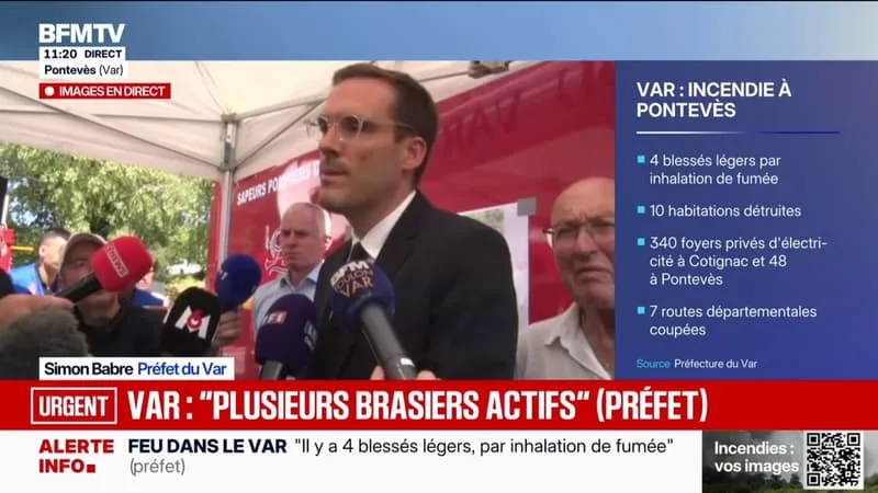 INCENDIE DANS LE VAR: « LE BILAN HUMAIN EST DE QUATRE BLESSÉS PAR INHALATION DE FUMÉE », CONFIRME LE PRÉFET