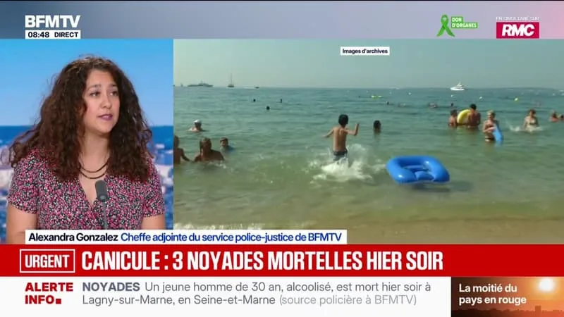 CANICULE: AU MOINS TROIS NOYADES MORTELLES RECENSÉES DIMANCHE SOIR, DONT DEUX ADOLESCENTS DE 13 ET 17 ANS