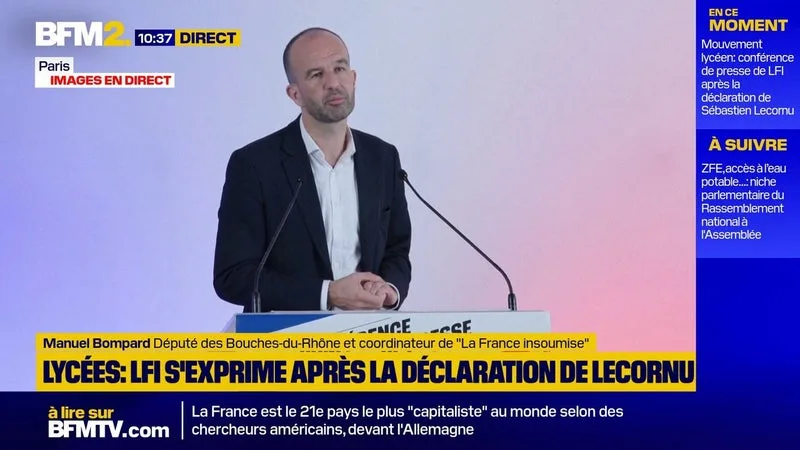 COLÈRE DES LYCÉENS: SÉBASTIEN LECORNU PREND « LE PAYS TOUT ENTIER POUR DES IMBÉCILES », ASSURE MANUEL BOMPARD