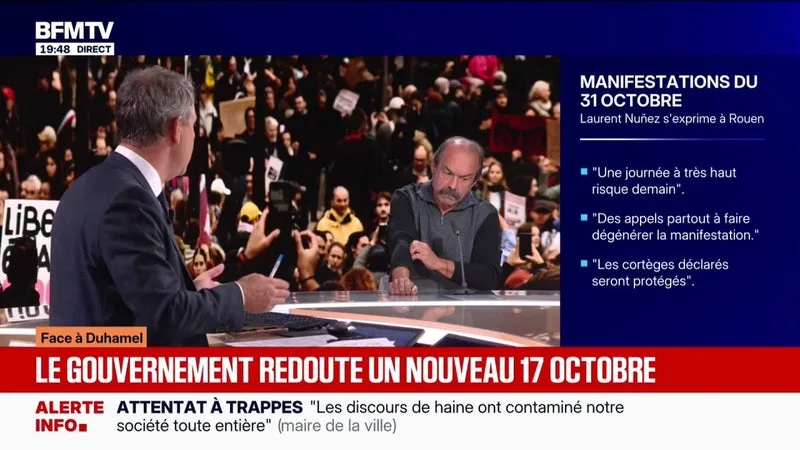 MANIFESTATION DU 31 OCTOBRE: « LE PROBLÈME CE N’EST PAS LE PARCOURS, C’EST LE COMMENT ON A UNE POLITIQUE DE MAINTIEN DE L’ORDRE POUR QUE ÇA SE PASSE BIEN », ANALYSE PHILIPPE MARTINEZ, ANCIEN SECRÉTAIRE GÉNÉRAL DE LA CGT