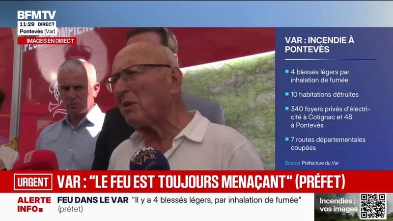 INCENDIE DANS LE VAR: LE MAIRE DE COTIGNAC SALUE « LA COORDINATION » QUI « A PERMIS DE SAUVER LE VILLAGE »