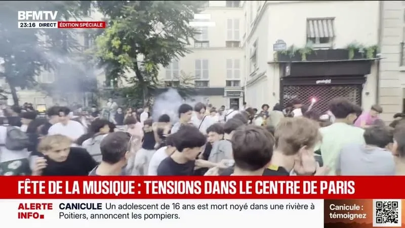 FÊTE DE LA MUSIQUE: DES TENSIONS ONT EU LIEU DANS LE CENTRE DE PARIS EN DÉBUT DE SOIRÉE