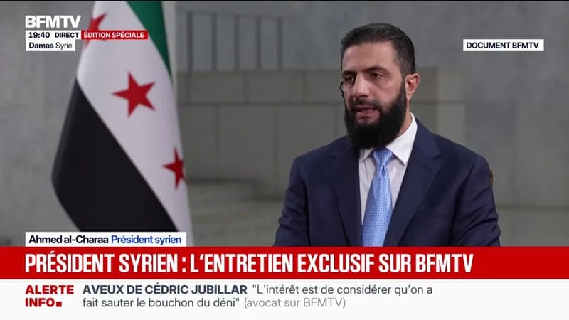 « LA FRANCE A SOUTENU LE MOUVEMENT DE LA RÉVOLUTION SYRIENNE », DÉCLARE AHMED AL-CHARAA, PRÉSIDENT SYRIEN