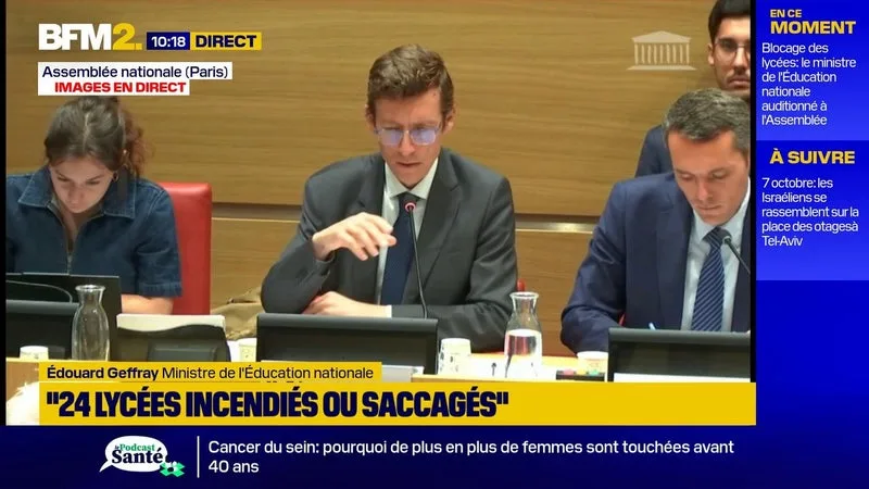 ÉDOUARD GEFFRAY: « 24 LYCÉES INCENDIÉS OU SACCAGÉS », 30 000 LYCÉENS « PRIVÉS DE COURS POUR PLUSIEURS SEMAINES »