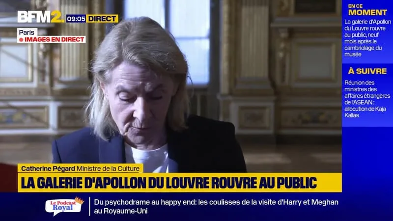 « CE FUT UN TRAUMATISME POUR LE MONDE ENTIER »: LES MOTS DE LA MINISTRE CATHERINE PÉGARD LORS DE LA RÉOUVERTURE DE LA GALERIE D’APOLLON DU LOUVRE