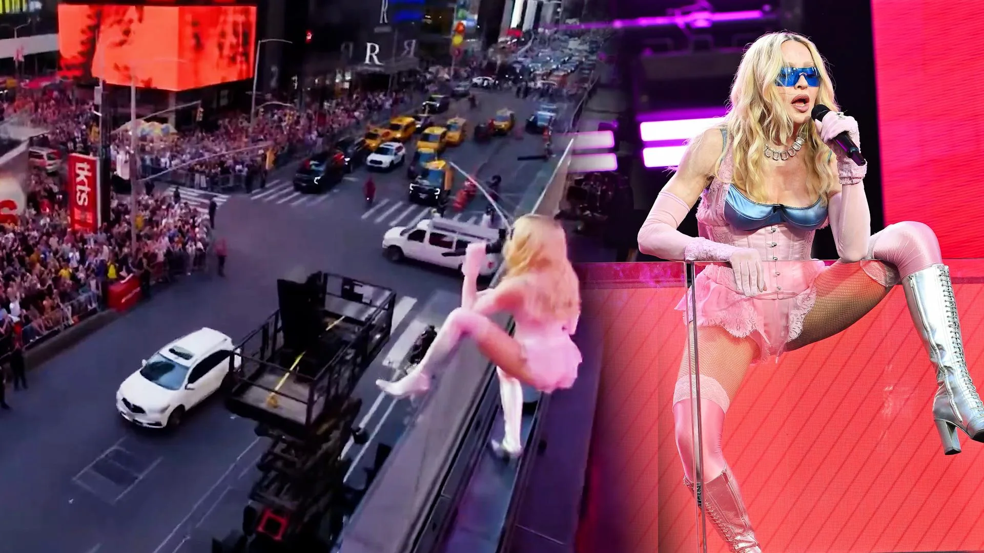 MADONNA A DONNÉ À TIMES SQUARE LE COUP D’ENVOI DU MOIS DES FIERTÉS COMME IL FALLAIT