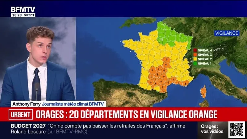 MARSCHALL TRUCHOT : ORAGES, 20 DÉPARTEMENTS EN VIGILANCE ORANGE – 24/08