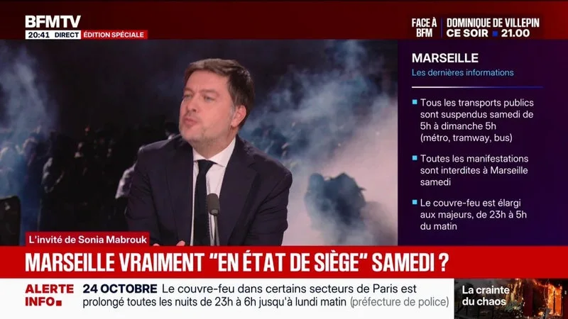 COUVRE-FEUX, INTERDICTION DE MANIFESTER, SUSPENSION DES TRANSPORTS: « JE NE SUIS PAS SÛR QUE CELA SERVE À GRAND-CHOSE », ADMET BENOÎT PAYAN, MAIRE DIVERS GAUCHE DE MARSEILLE