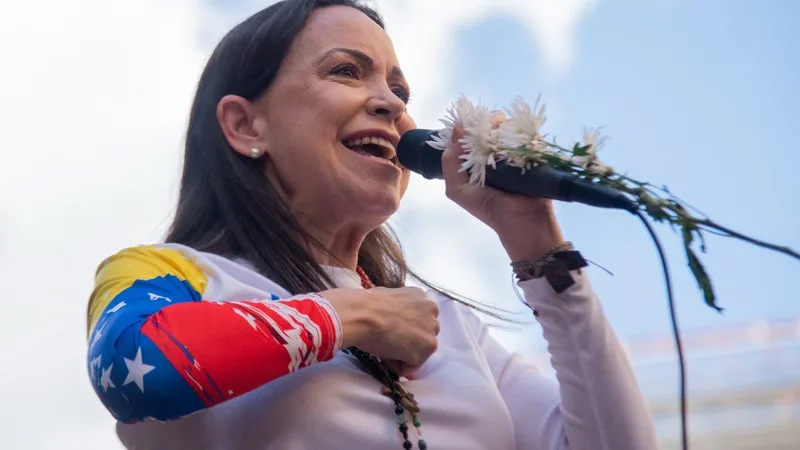 VENEZUELA: MARIA CORINA MACHADO, CHEFFE DE L’OPPOSITION ET PRIX NOBEL DE LA PAIX, DE RETOUR DANS LE PAYS