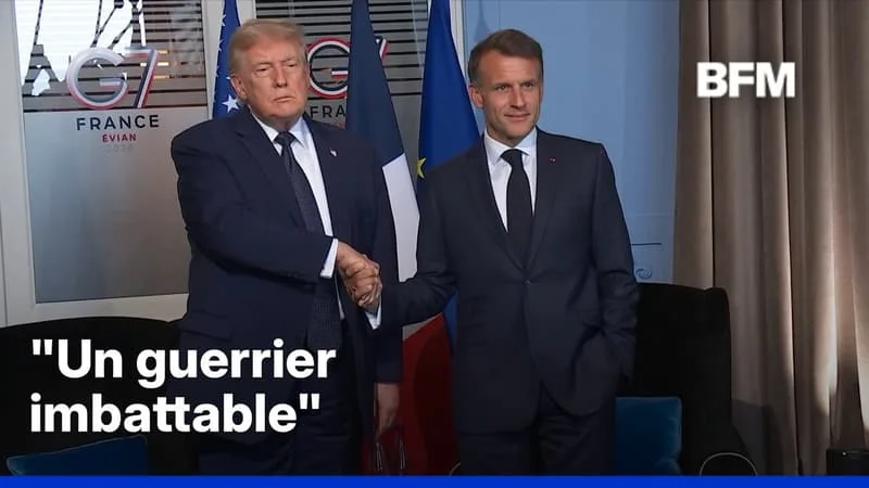 DONALD TRUMP FÉLICITE LE FRANÇAIS CIRYL GANE AU CÔTÉ D’EMMANUEL MACRON, QUI A ACCUEILLI LE PRÉSIDENT AMÉRICAIN À ÉVIAN À L’OCCASION DU G7